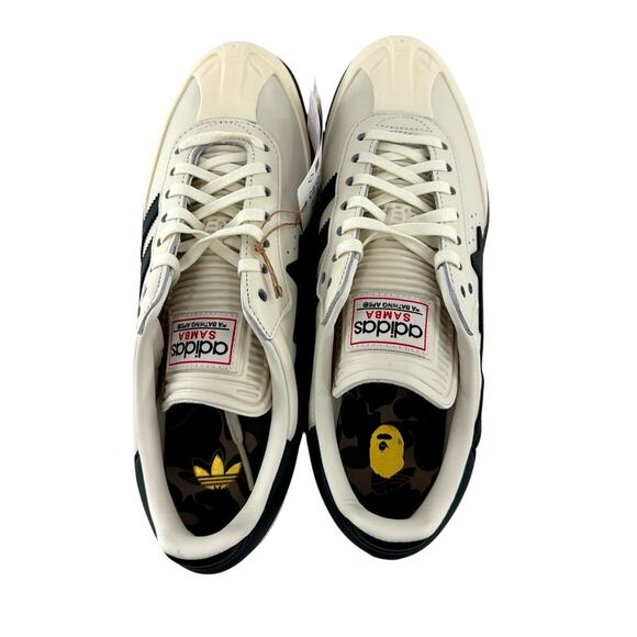 adidas x A Bathing Ape Samba Sneaker in Off White/ Shadow Green/Gum Size 9.5 main image 4